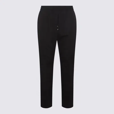 Valentino Garavani Black Cotton Pants In Blue