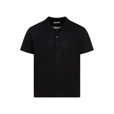 Valentino Garavani Black Cotton Polo Shirt