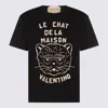 Valentino Garavani T-shirt With Le Chat De La Maison Print In Black