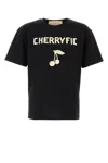 Valentino Crew Neck Graphic Print Short Sleeves T-shirt In Black