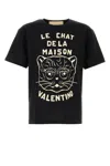 Valentino Garavani T-shirt With Le Chat De La Maison Print In Black