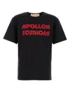 Valentino Cotton T-shirt Wuth Apollon Dyonisos Graphic Print In Black