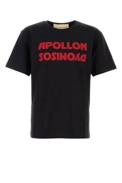VALENTINO T-SHIRT IN COTONE NERO  UOMO