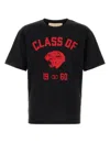 Valentino Garavani Cotton T-shirt With Panther Print In Black
