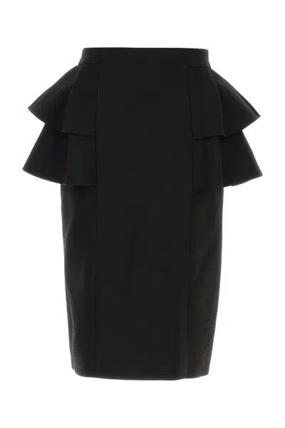 VALENTINO GONNA IN CREPE NERO  DONNA