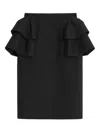 Valentino Black Skirt With Ruffles On The Sides