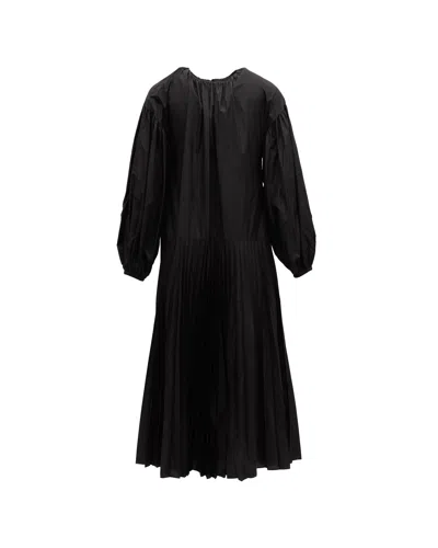 Valentino Garavani Pleated Evening Dress In Black