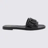 Valentino Black Vlogo Cut-out Calfskin Slide Sandals