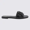 Valentino Black Vlogo Cut-out Calfskin Slide Sandals