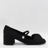 Valentino Mary Jane Block Heel Square Toe In Black