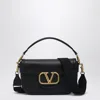 Valentino Garavani Black Hammered Leather Mini Vlogo Bag