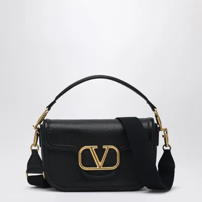 Valentino Garavani Black Hammered Leather Mini Vlogo Bag