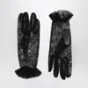 Valentino Garavani Lace Vlogo Signature Gloves In Black