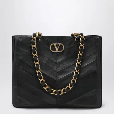 VALENTINO GARAVANI VALENTINO GARAVANI BLACK LASEINE SHOPPING BAG