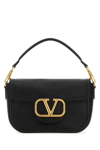 VALENTINO GARAVANI VALENTINO GARAVANI BLACK LEATHER ALLTIME SHOULDER BAG