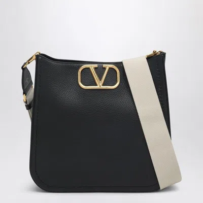 Valentino Garavani Black Leather Alltime Shoulder Bag