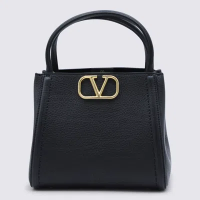 Valentino Garavani Black Leather Alltime Tote