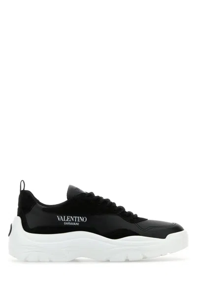 Valentino Garavani Black Leather And Suede Gumboy Sneakers