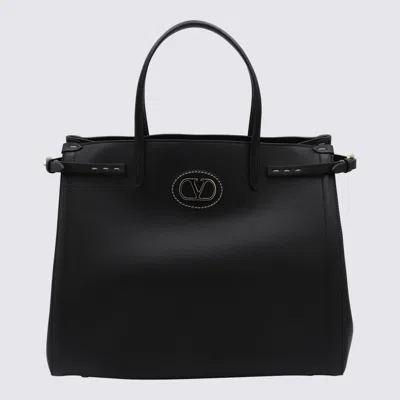 Valentino Garavani Black Leather Antibes Tote
