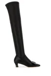 Valentino Over-the-knee Stiletto Bow Detail Boots In Black