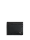 Valentino Garavani  Vlogo Signature Black Calfskin Cardholder