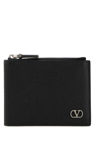 Valentino Garavani Black Leather Coin Purse