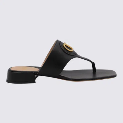 Valentino Garavani Black Leather Flat