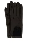 Valentino Leather Gloves Featuring Cutout Shapes And Stitch Design In Black