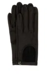 Valentino Leather Gloves Featuring Cutout Shapes And Stitch Design In Black