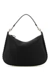 Valentino Garavani Black Leather Hobo Rockstud Shoulder Bag