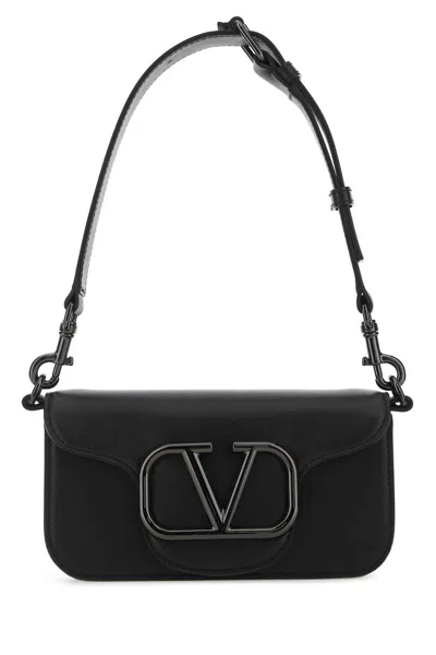 Valentino Garavani Black Leather Locã² Shoulder Bag