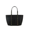 Valentino Garavani Black Leather Medium Rockstud Handbag In Black