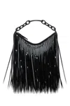 Valentino Garavani Black Leather Mini Hobo Vlogo Moon Handbag