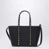 Valentino Garavani Mini Rockstud Leather Tote Bag In Black