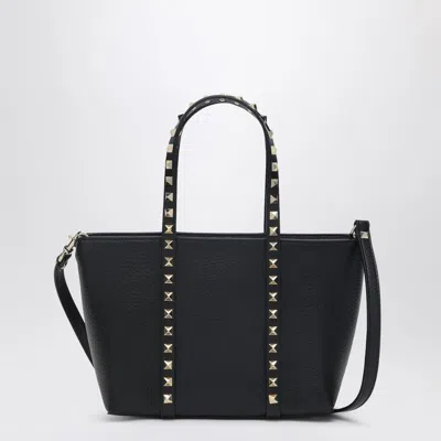 Valentino Garavani Black Leather Mini Rockstud Tote Bag Women