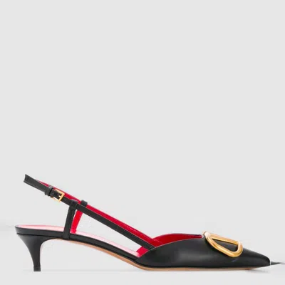 Valentino Garavani Black Leather Pumps
