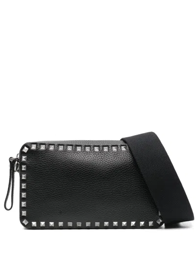 Valentino Garavani Black Leather Rockstud Crossbody Bag