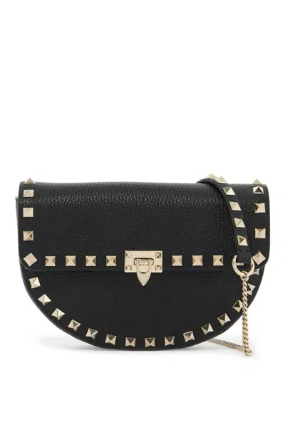 Valentino Garavani Black Leather Rockstud Crossbody Bag