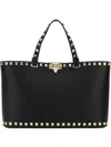 Valentino Borsa A Mano Rockstud In Pelle Nera  Donna In Black