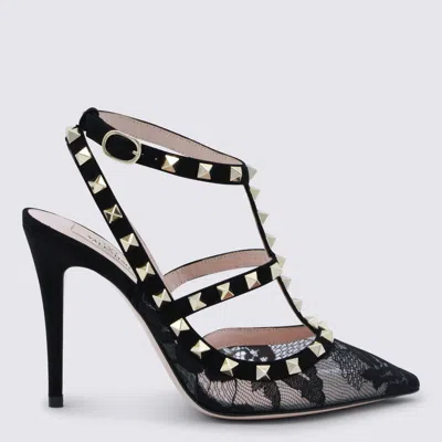 VALENTINO GARAVANI VALENTINO GARAVANI BLACK LEATHER ROCKSTUD PUMPS