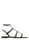 Valentino Garavani Black Leather Rockstud Sandals