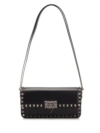 Valentino Garavani Black Leather Rockstud Shoulder Bag