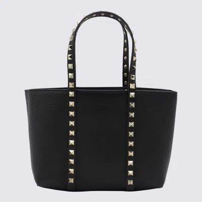Valentino Garavani Black Leather Rockstud Totes