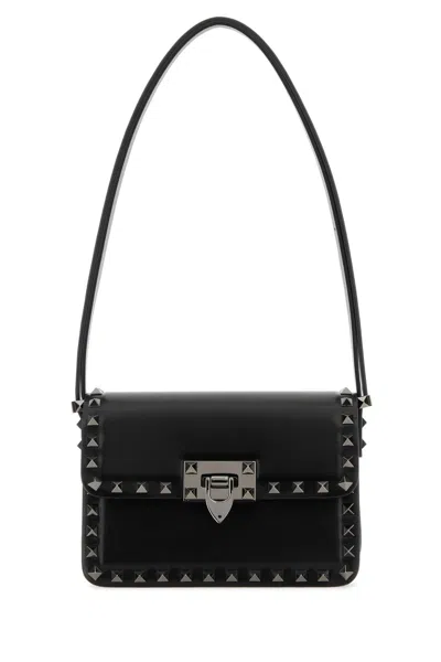 Valentino Garavani Black Leather Rockstud23 Shoulder Bagâ