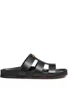 Valentino Studshield Calfskin Slides In Black