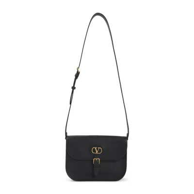 Valentino Garavani Antibes Leather Crossbody Bag Adjustable Strap In Black