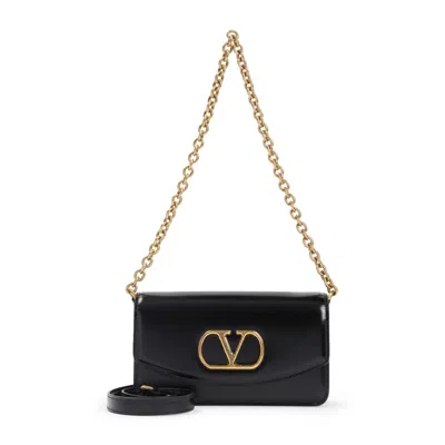 Valentino Garavani Black Leather Small Clutch