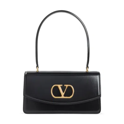 Valentino Garavani Vain Vlogo Leather Top-handle Bag In Black