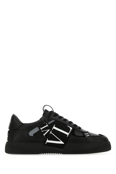 Valentino Garavani Black Leather Vl7n Sneakers In Multi