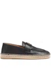 Valentino Garavani Black Leather Vlogo Espadrilles